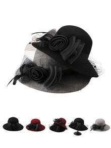 1 件女士冬帽，羊毛毡派对帽，厚实轻便，适合户外散步、购物、度假和日常穿着 - 查看 10