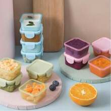 5个装迷你食品储存容器，婴儿和儿童餐盒 - 彩色 - 查看 3