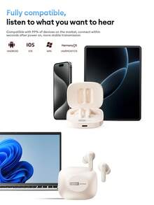 Lenovo LE209 New Bluetooth Earphones, Half In-Ear Bluetooth 6.0 Stereo Surround Sound, High-Quality Music & Gaming, Long Battery Life, Clear Calling Microphone, Comfortable Silicone Wireless Earbuds, Compatible With Smartphones & Computers - Nhiều màu - Xem 9