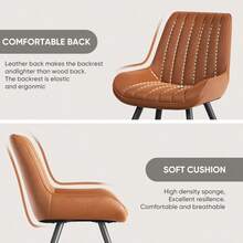 Nalupatio 2 Piece Modern Dining Chairs Set - Comfortable Padded Fabric Kitchen Side Chairs With Thick Cushions & Metal Legs, Suitable For Dining Room, Living Room, Kitche - màu nâu - Xem 6