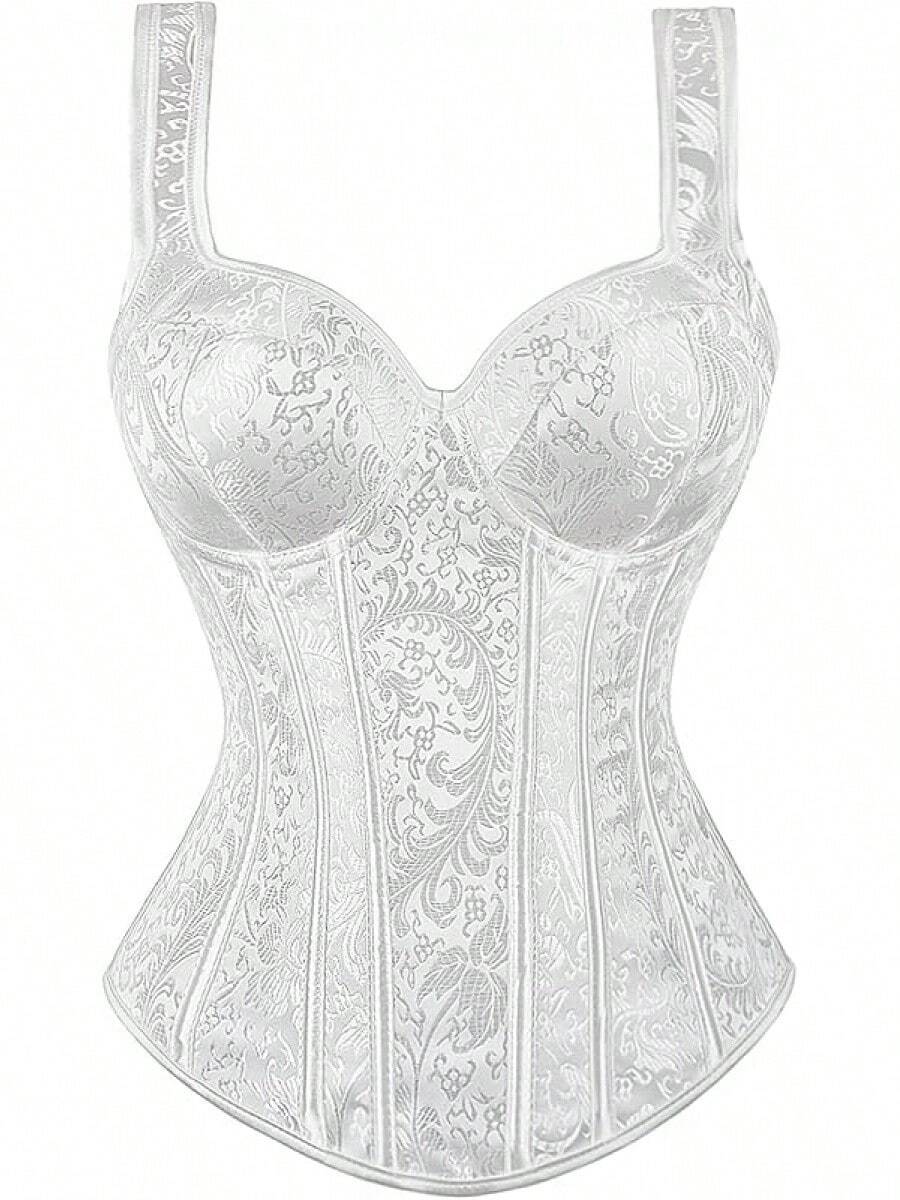 Overbust Corset Tops For Women: Plus Size Pirate Costume Women - Straps Bustier Corsets For Theme Party Costumes - 白色 - 查看 1