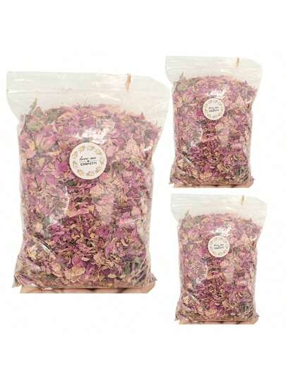 1包（100克）干玫瑰花瓣、茉莉花、彩色纸屑，适用于婚礼装饰、手工DIY工艺品、香薰和香氛装饰