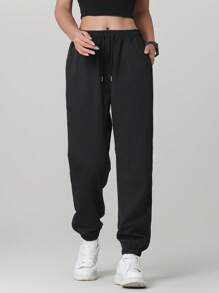 Women'S Outdoor Casual Running Pants - Elastic Waistband Pockets Sports Trousers, Lightweight All-Season Pants, Women'S Athletic Long Pants, Suitable For Gym, Machine Washable, Solid Color Design, Comfortable Fit, Y-Shape Style, Elastic Waist, Ideal For Outdoor Hiking & Sports Enthusiasts Tights