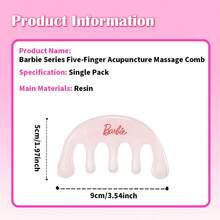 MINISO Barbie Series Five - Claw Meridian Massage Comb - With A Pink And Dreamy Appearance, Made Of High - Quality Materials. The Five - Claw Design Fits The Head Curve Well, Effectively Massaging The Scalp Meridians And Promoting Blood Circulation. (1 PC) - Baby Pink - View 9