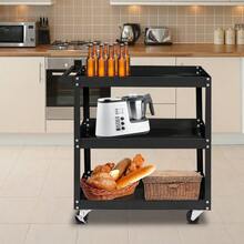 3 Tier Rolling Tool Cart 330 LBS Capacity Industrial Service Cart With Wheels - as pic - View 5