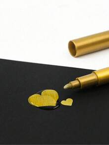 2pcs Gold & Silver Metal Paint Pens For Diy Drawing On Black Card/Doodling/Craft/Scrapbooking/Sign-Making, Pens, Markers, Acrylic Markers, Acrylic Pens Back To School,Pens - Multicolor - View 3