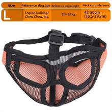 可调节法国斗牛犬口套，带舌头伸出设计 - 透气尼龙网，佩戴舒适，防止进食、咬人、舔人 - 非常适合梳理和遛短鼻子犬，如西施犬、哈巴狗、英国斗牛犬，宠物散步装备|安全贴合口套|尼龙口套，小型犬用狗口套