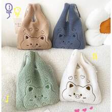 Women Shoulder Bags - 毛絨小豬手腕包-白色 - 查看 2