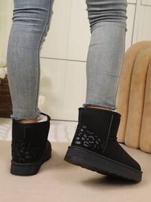 2025New Autumn/Winter Women's Warm, Versatile, Simple Snow Boots, Anti-Slip Short Shaft Boots,Fur Boots - Black - View 4