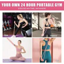 Saludea Resistance Band, 2 CountS With Handles Figure 8 Resistance Band, Yoga Gym Fitness Pulling Rope For Full Body Workout Arms Shoulders Back Legs And Buttocks (Pink)