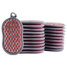 1pc/3pcs/6pcs Cleaning Cloths, Kitchen Sponge Scouring Pads, Double-Sided Non-Stick Oil Fiber Dishcloth, Magic Scrub Brush, Minimalist Style Dishcloth, Sink Or Stove Cleaning Cloth, Washable Cleaning Brush, Kitchen Supplies, Random Color Kitchen Cleaning Tools