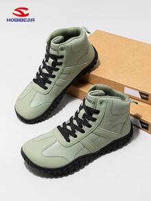 HOBIBEAR 1 Pair Unisex Waterproof Leather Sports Shoes, Soft Rubber Sole, Wide Fit, Comfortable, Suitable For Men And Women, Mid-Top, Green