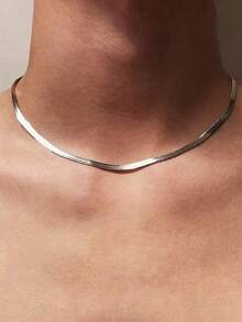 1 件欧美风格扭曲不锈钢项链，适合男女日常佩戴