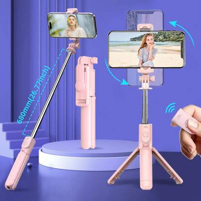 TOKQI 3-In-1 Wireless Selfie Stick Tripod - Portable Phone Holder With Remote, Extendable For Travel Vlog, Live Streaming, Photography - Universal All Smartphones (IOS/Android)