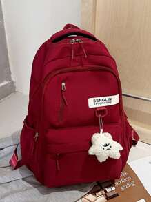 大容量女童背包学院风情侣返校百变背包女士新款户外徒步背包电脑包旅行包无吊坠。