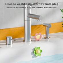 Nút bịt lỗ thoát nước bồn rửa bằng silicon (2 cái/1 cái), nắp bịt lỗ thoát nước bồn rửa mặt họa tiết hoa, nút chặn lỗ thoát nước bồn tắm, phụ kiện phòng tắm, dụng cụ phòng tắm - Nhiều màu - Xem 4