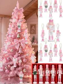 5pcs Christmas Nutcracker Decorations - Wooden Nutcracker Ornaments, 5-Inch Tall Nutcracker Dolls, Christmas Nutcracker Decor, Cute Nutcracker Soldier Figurines - Multicolor - View 9