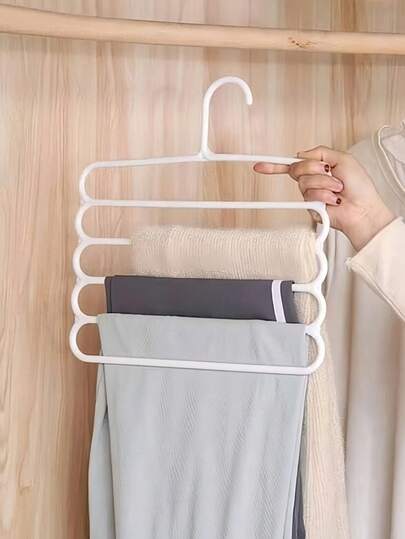 1pc/5pcs Space-Saving Clothes Hanger, Home Storage Organizer For Bedroom, Storage Solution For Women's T-Shirts, Pants, Dresses, Blouses, Long Sleeves, Jumpsuits, Spring/Winter Outfits