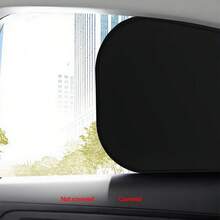 4pcs/Set Car Static Adsorption Sun Shades, Side Window Privacy Sunshade, Heat Insulation Curtain, Car Window Sunshield, PVC Static Film, Double-Sided Black Blackout Cloth - Multicolor - View 3