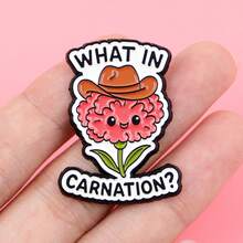 Ghim cài áo tráng men "WHAT IN CARNATION" dễ thương, huy hiệu trên ba lô, quần áo, phụ kiện, trang sức, quà tặng - NR12249 - Xem 6