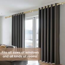 Classic Design Heavy Duty High Quality Curtain Rod, Seamless Smooth No Jam Living Room Curtain Rod, 1 Inch Modular Combination Home Decoration Curtain Rod, Modern Aluminum Alloy Solid End Cap, Multiple Sizes 48 Inches - 144 Inches, Suitable For Bedroom, Living Room, Patio Grommet Curtains, Rod Pocket Curtains, Shower Curtain Rod (Black, Gold, Silver)