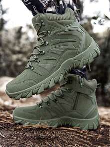 Men's Hiking Boots, One Pair Of Sand Colored Hiking Boots, One Pair Of Black Boots, One Pair Of Green Boots, Outdoor Hunting Boots, Outdoor Hiking Boots, Self Training Boots, Outdoor Walking Boots, Road Hiking Boots