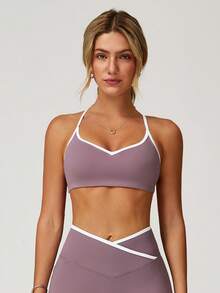 MASKERT Women's Tank Top, Sports Vest, Yoga Suit Vest, Tight Fitting Running Exercise Vest, High Elasticity Fitness Vest, Comfortable And Skin Friendly For Home Leisure - Purple - View 4