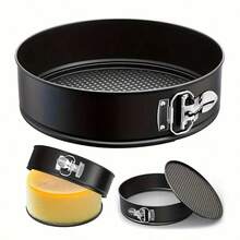 3pcs Round Spring Cake Pan, Carbon Steel Baking Pan, Baking Tool, Detachable Bottom, Non-Stick, Leak-Proof Design, Multi-Functional Home Cake Mold, Kitchen Utensils, Kitchen Small Tools - Multicolor - View 9