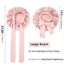 1 pieza Gorro de satén lujoso y sedoso con cordón ajustable - Gorro protector de cabello ligero para comodidad durante toda la noche, cuidado del cabello y ducha - Ideal para mujeres y hombres, decoración del baño del hogar, decoración de otoño, regreso a la escuela