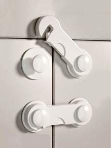 1 件白色冰箱锁，易于安装，无需钻孔冰箱门锁 - 自动关闭，确保密封和儿童保护，多用途用于抽屉和橱柜，厨房：消毒柜/烤箱门锁，浴室保护：马桶盖/洗衣机锁，