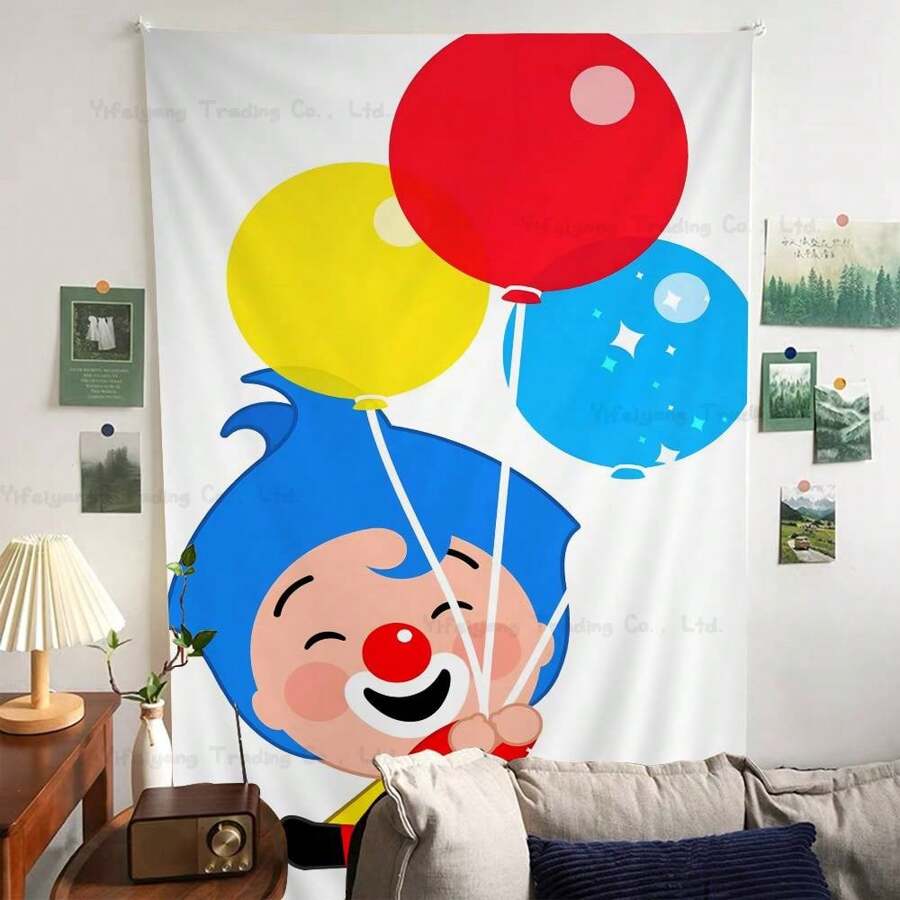 1pc Plim Plim Anime Tapestry Hippie Flower Wall Carpets Dorm Decor Wall Hanging Home Decor