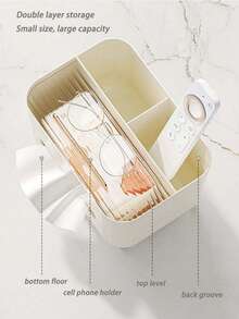 1 pièce Boîte à mouchoirs de luxe et durable, style mode. Espace de rangement multifonctionnel pour la télécommande, les clés et autres essentiels. Décoration élégante de couleur crème pour la maison. Conception compacte et robuste pour la table, le bureau ou la coiffeuse - Boîte de rangement décorative pour la chambre, le bureau ou le dortoir - Multicolore - Voir 7