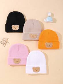 5Pcs Baby Knit Hats For Cool Weather Winter & Autumn Beanies For Infant Suitable For Outdoor Sports And Home Warmth - Multicolor - View 2
