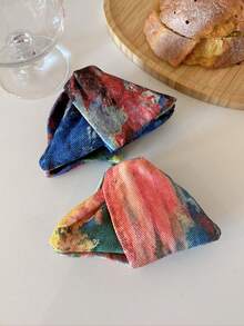 韩版高端扎染三角爪夹优雅百搭发爪发饰冬季发夹 - 彩色 - 查看 7