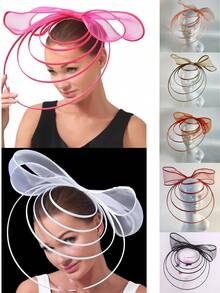 1 chiếc kẹp tóc cài đầu sang trọng dành cho nữ, kiểu mũ Kentucky Derby, mũ Royal Ascot, phụ kiện tóc nơ cho tiệc trà chiều, đi biển, du lịch. - A - Xem 3
