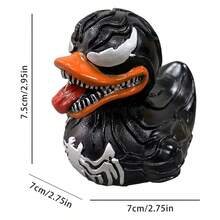 Resin Alien Duck, Unique Gothic Gifts & Collectibles, Dark Resin Duck Rubber Novelty Ornament Decorative Duck Figurine For Desktop Home Office Halloween Decor - A - 查看 2