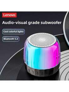Lenovo 联想 ThinkPlus K3 Plus 蓝牙 5.2 音箱 低音炮 便携式播放器 RGB 灯音箱 防水 USB 户外音箱 中文包装 - 黑色 - 查看 2
