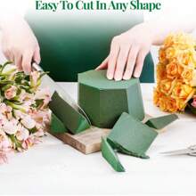 Bloque de espuma de poliestireno verde de 14 cm x 8 cm x 4.5 cm, adecuado para arreglos florales, decoración de plantas y manualidades, apto para decoración de bodas, fondo de novia, arco de boda, centro de mesa, relleno de ramos, también adecuado para Navidad, Halloween, Acción de Gracias, Vuelta al Colegio, Día de San Valentín, Día del Maestro, Día de la Madre