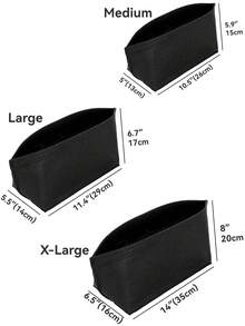 Felt Tote Bag Organizer Insert With Bottom Pad, Compatible With MM City 30 33 PM And More, Black, Suitable For Back To School Season - Black - View 5