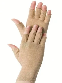 1 pereche de mănuși neutre pentru bărbați și femei, mănuși cu degete expuse multicolore, mănuși tricotate elastice calde, sindrom de tunel carpian, artrită reumatoidă, tendinită, mănuși de compresie avansate violet deschis, foarte potrivite pentru utilizare zilnică, tastare, muncă