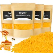 Blingfun 0.25/1Lb/2Lb 大豆蜡、白蜂蜡、黄蜂蜡、蜡烛制作蜡、柔软颗粒、无有害添加剂，适合制作香薰蜡烛和家居装饰氛围蜡工艺品。