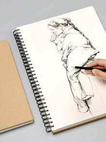 50 Sheets A4 Spiral Bound Art Sketchbook - Thick Watercolor Paper For Drawing, Sketching & Painting, Durable Spiral Binding, Ideal For Students & Artists, Painting Art Supplies,For School Supplies,Back To School - Multicolor - View 10