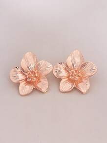 1 Pair Women's Flower Stud Earrings, New Fashion Versatile Textured Premium Accessory Suitable For Daily Wear And Gatherings