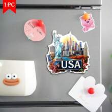 1 pieza Imán de nevera con paisaje urbano 2D - Adecuado para regalar a amigos en vacaciones, múltiples imanes de acrílico y goma blanda aplicables a puertas metálicas, refrigeradores, armarios de almacenamiento - Regalo decorativo creativo para el hogar para amantes de los viajes, graduación, aniversario, Navidad, Acción de Gracias, Imán de refrigerador