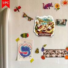 1 pieza Imán de nevera con paisaje urbano 2D - Adecuado para regalar a amigos en vacaciones, múltiples imanes de acrílico y goma blanda aplicables a puertas metálicas, refrigeradores, armarios de almacenamiento - Regalo decorativo creativo para el hogar para amantes de los viajes, graduación, aniversario, Navidad, Acción de Gracias, Imán de refrigerador
