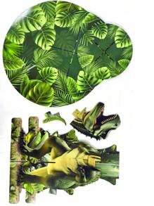 3-Tier Dinosaur Theme Disposable Cake Stand, Dinosaur Egg Cake Stand, Tyrannosaurus Rex Cake Stand, Paper Cake Tray, Cupcake Stand, Suitable For Halloween, Birthday Party, Family Gathering, Christmas, Jurassic Theme Party, Non-Food Contact