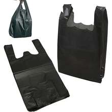 200pcs Plastic Trash Bags, 18cm*29.3cm, Garbage Bags With Handles, Suitable For Office, Car, Kitchen, Bathroom, Home, Living Room, Dorm And School - Black - View 4