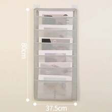 Bolsa de almacenamiento colgante para documentos, tabla de bolsillo de almacenamiento de tela Oxford, soporte plegable para archivos, organizador de tela en cascada para oficina QYHJ - cuadrícula gris - Ver 18