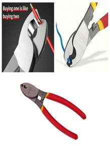 1 szt. Profesjonalny obcinak do kabli ze stali wysokowęglowej, nożyczki do kabli dla elektryków, ręczny obcinak do drutu, obcinak do drutu, izolowany obcinak do kabli, ściągacz izolacji, obcinak do kabli dla elektryków do cięcia kabli aluminiowych, miedzianych i komunikacyjnych