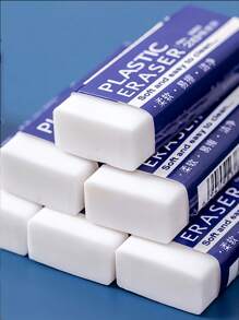 2 件/套白色矩形橡皮擦，大号和小号，儿童/学生/办公室橡皮擦 - 白色 - 查看 1